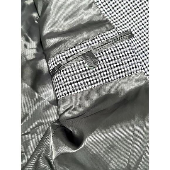 Kenneth Cole Blazer Men's Wool Gray Check Pattern Blazer Suit Jacket 44L - Picture 10 of 15